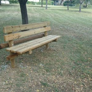 Banc bois rond